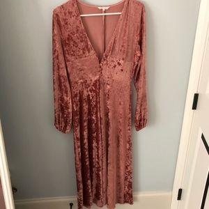 Pink velvet dress
